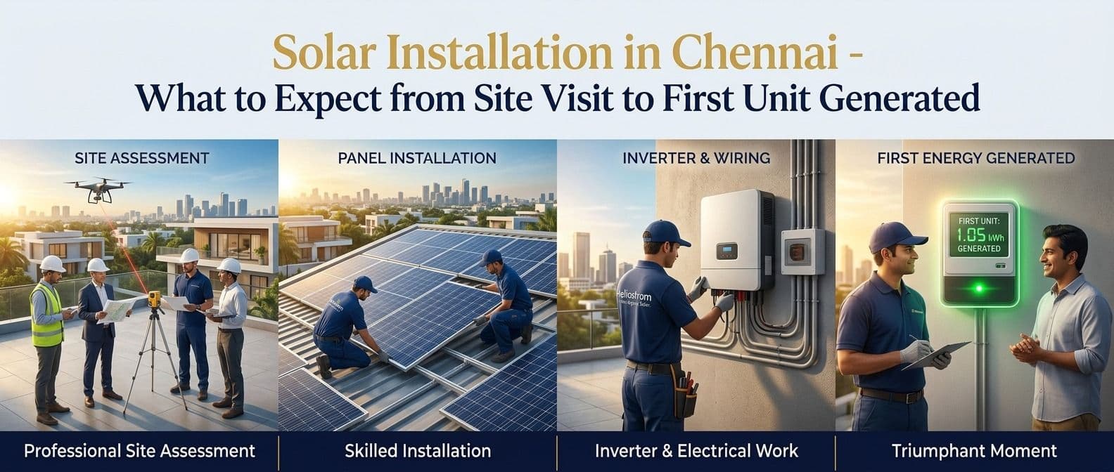 Solar Installation in Chennai: What to Expect from Site Visit to First Unit Generated