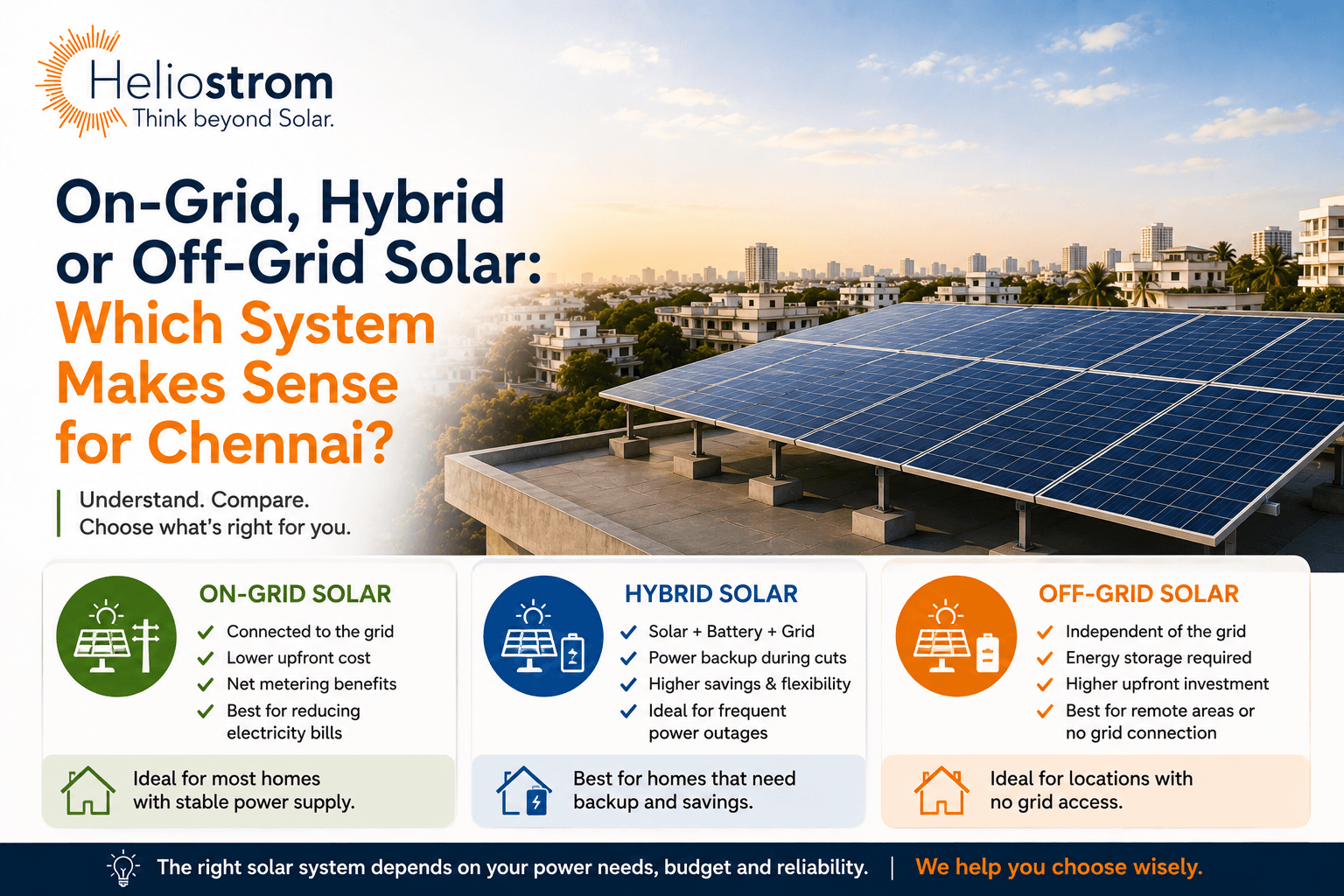 On-Grid, Hybrid or Off-Grid Solar: Which System Makes Sense for Chennai?